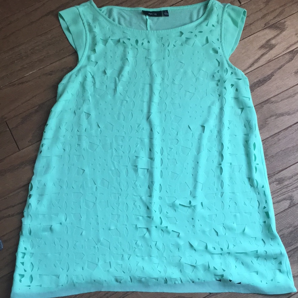 Mint green cut out blouse